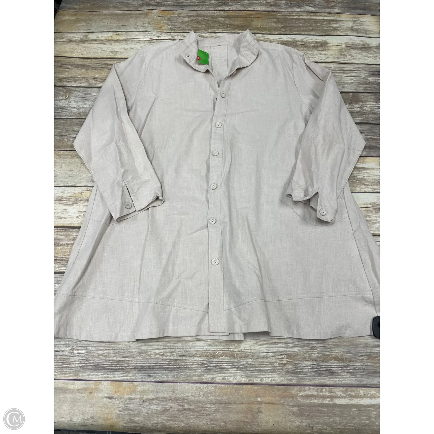 Tunic Long Sleeve By Cmf In Beige, Size: 2x