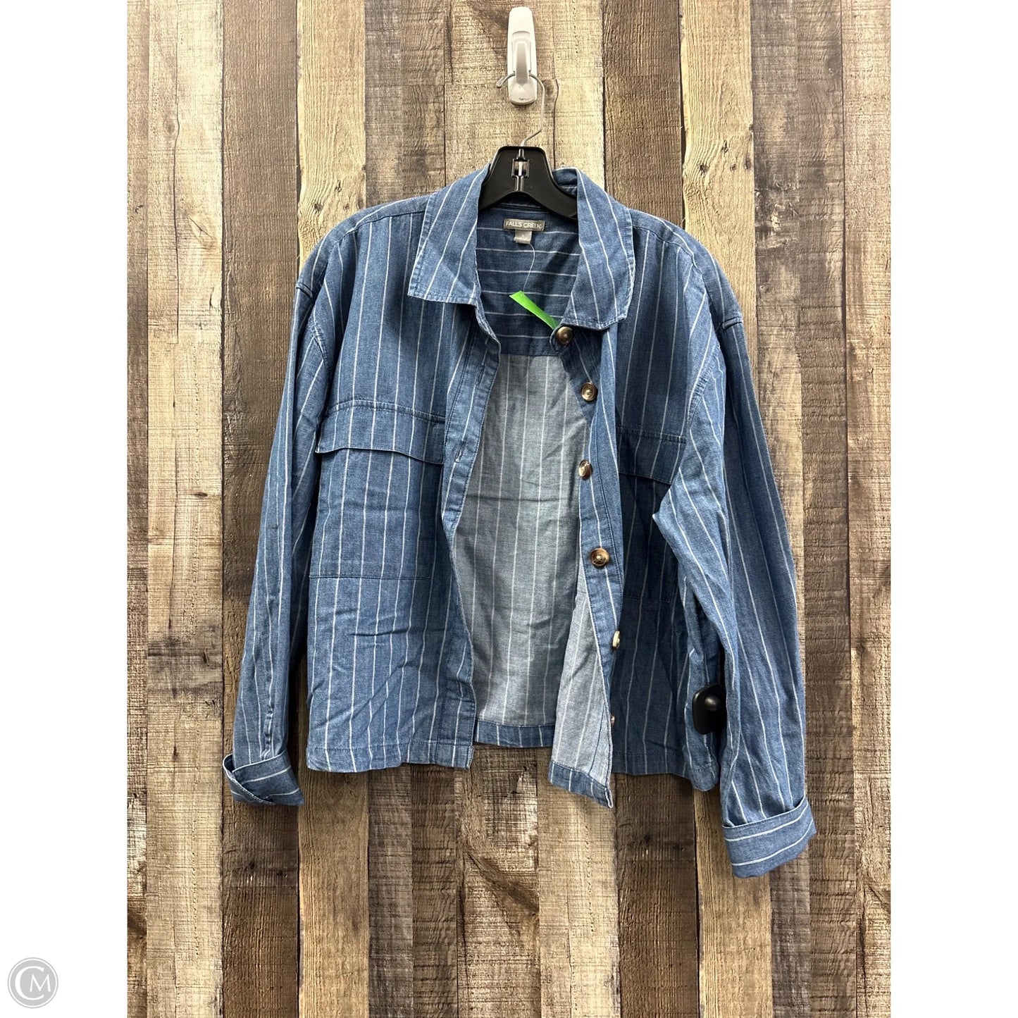 Top Long Sleeve By Falls Creek In Blue, Size: L