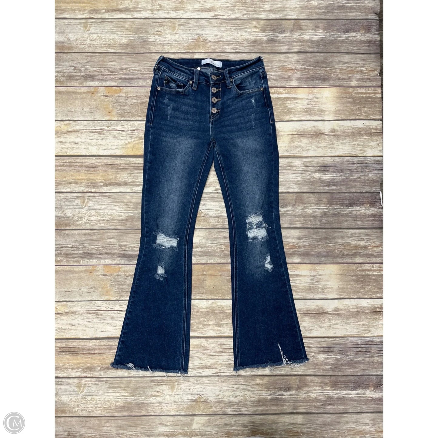 Jeans Flared By Kancan In Blue Denim, Size: 2