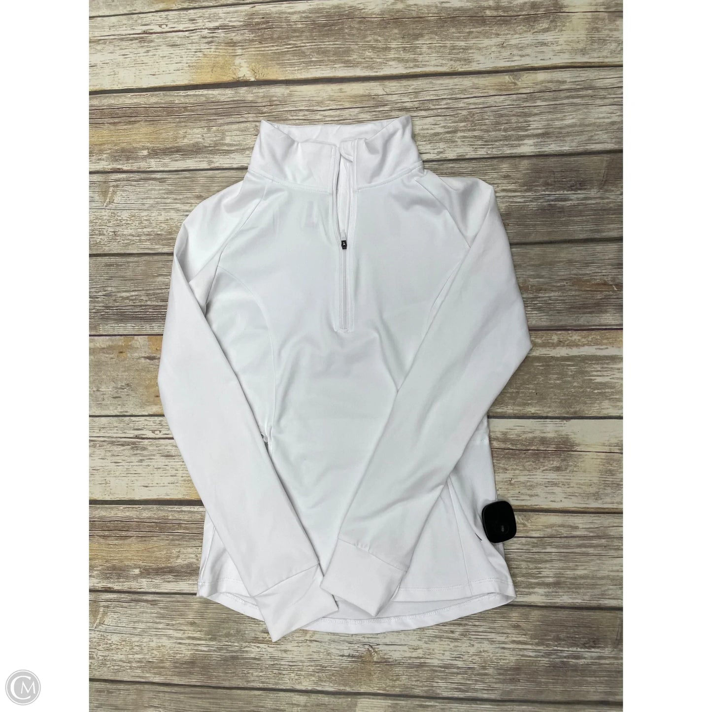 Athletic Top Long Sleeve Collar By Cme In White, Size: S