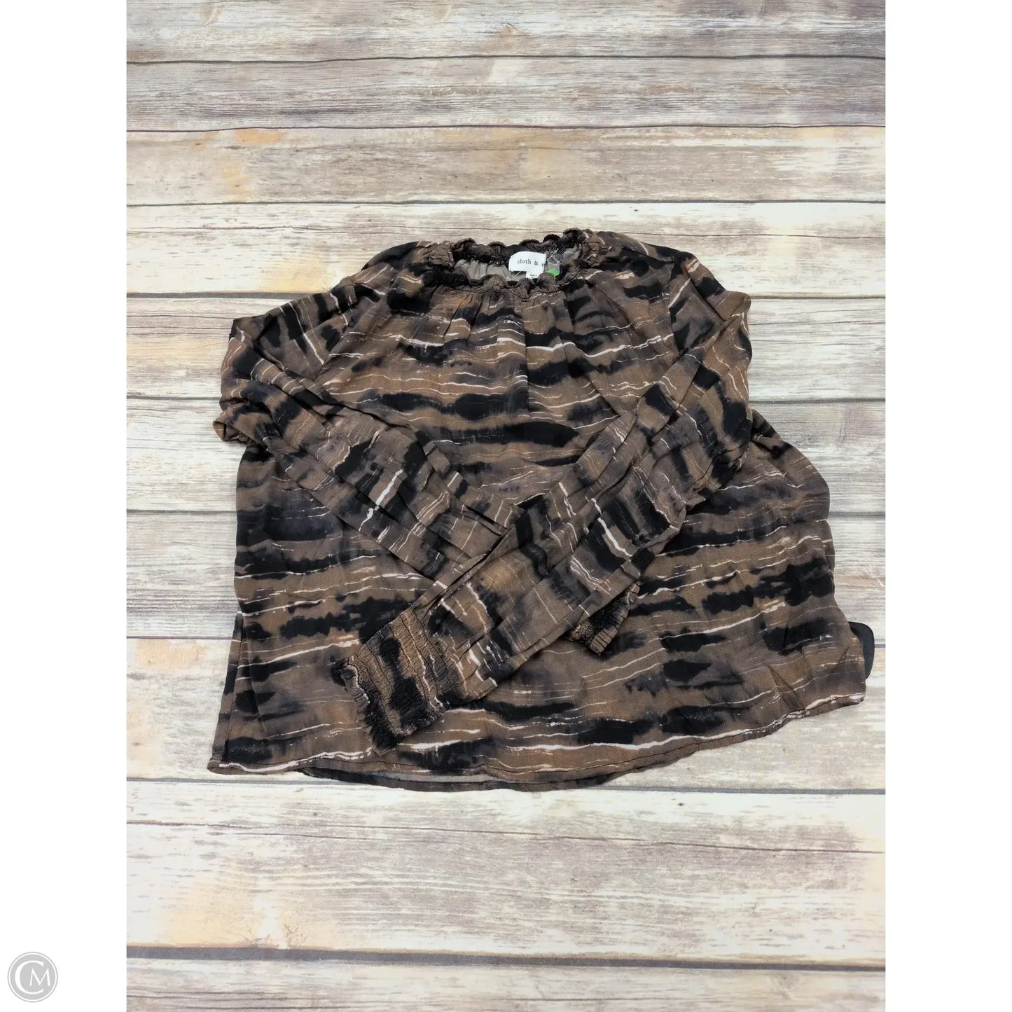 Top Long Sleeve By Cloth & Stone In Tie Dye Print, Size: S