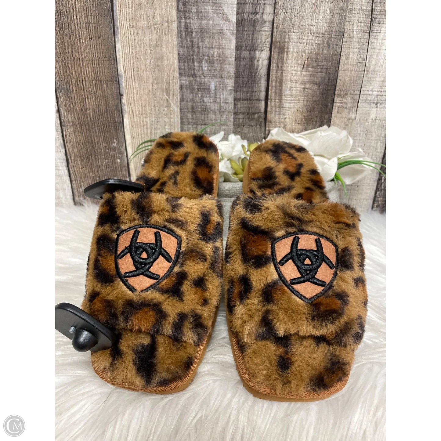 Sandals Heels Wedge By Ariat In Animal Print, Size: 6