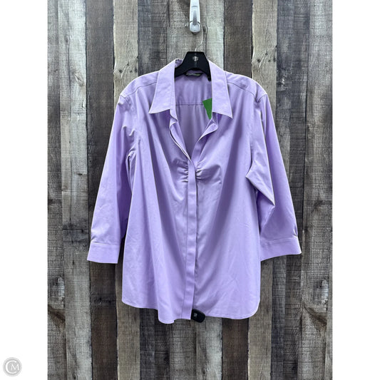 Top Long Sleeve By Eddie Bauer In Purple, Size: Xxl