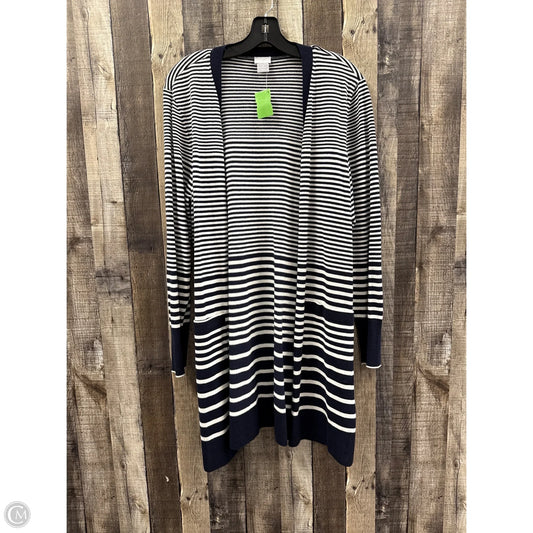 Cardigan By Chicos In Blue & White, Size: L