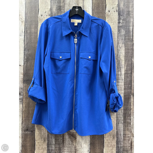 Top Long Sleeve Designer By Michael Kors In Blue, Size: L