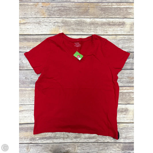 Top Short Sleeve Basic By Time And Tru In Red, Size: L