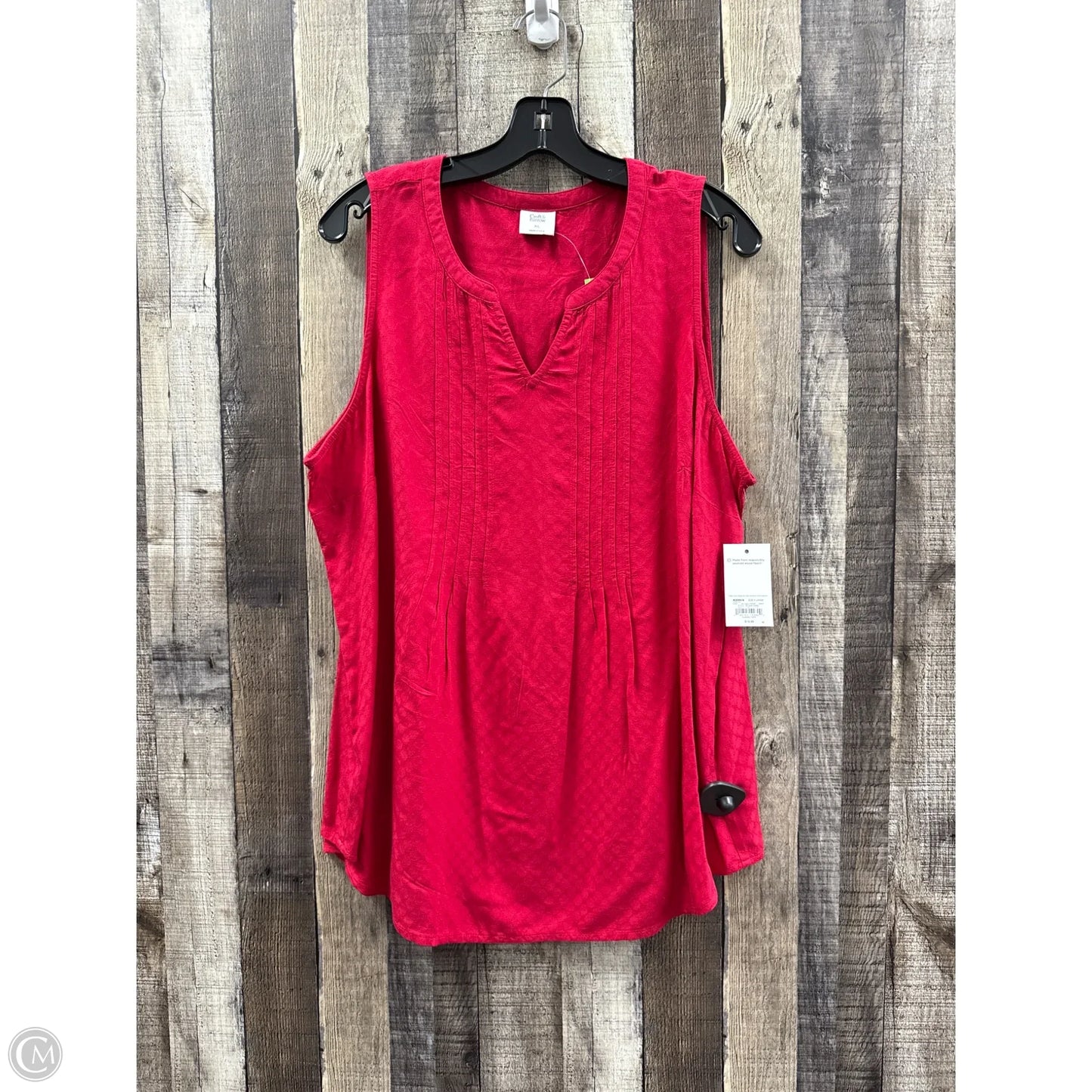 Top Sleeveless By Croft And Barrow In Red, Size: Xl