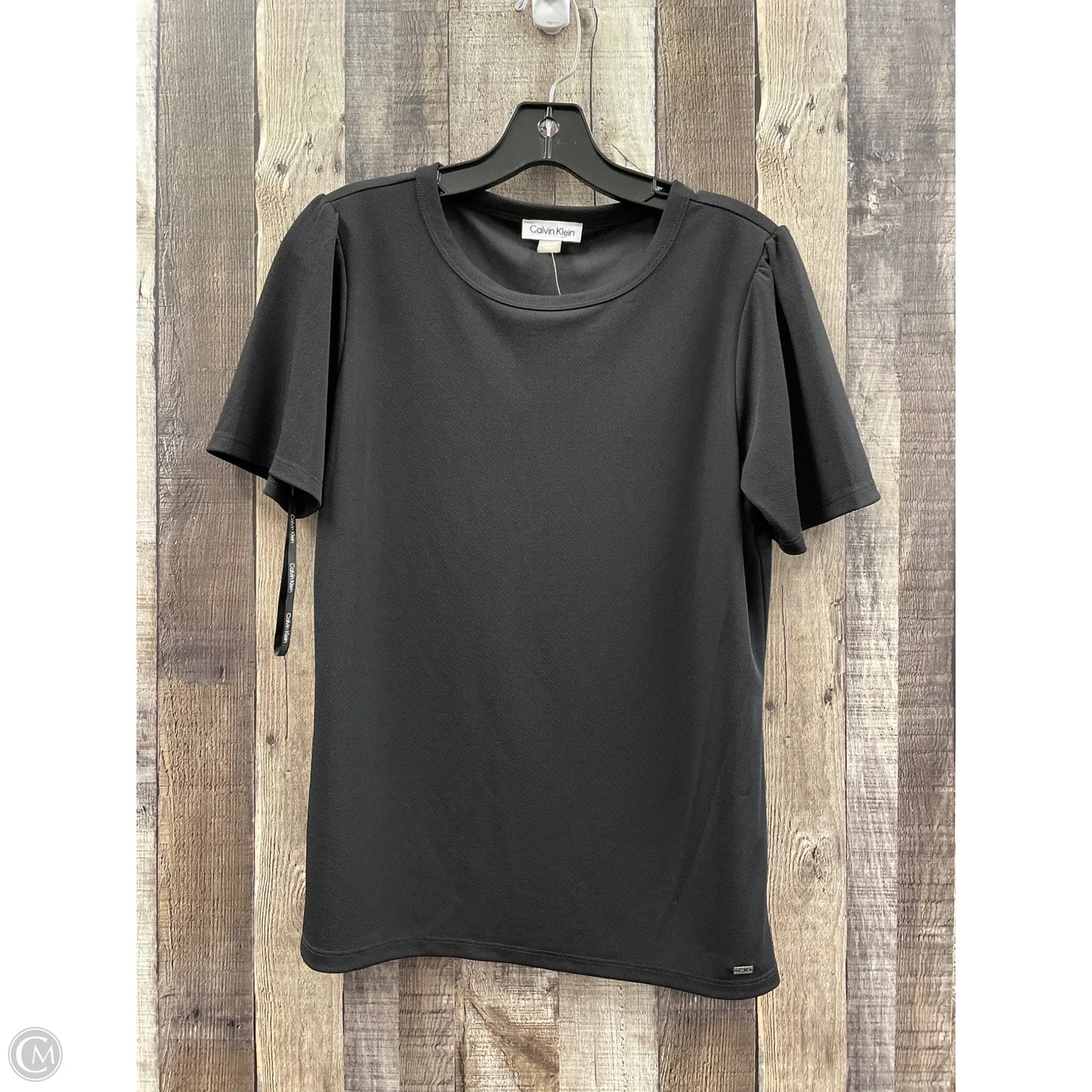 Top Short Sleeve By Calvin Klein In Black, Size: M