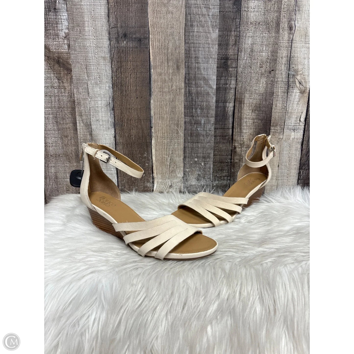 Sandals Heels Wedge By Franco Sarto In Beige, Size: 9.5