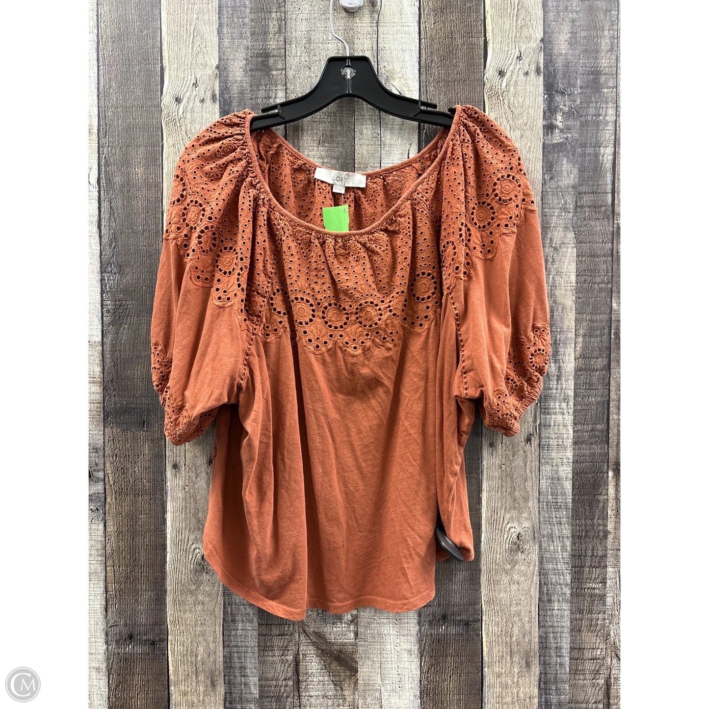 Top Short Sleeve By Loft In Orange, Size: Xl