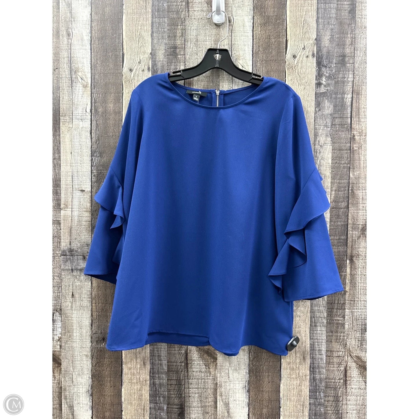 Top 3/4 Sleeve By Alfani In Blue, Size: M