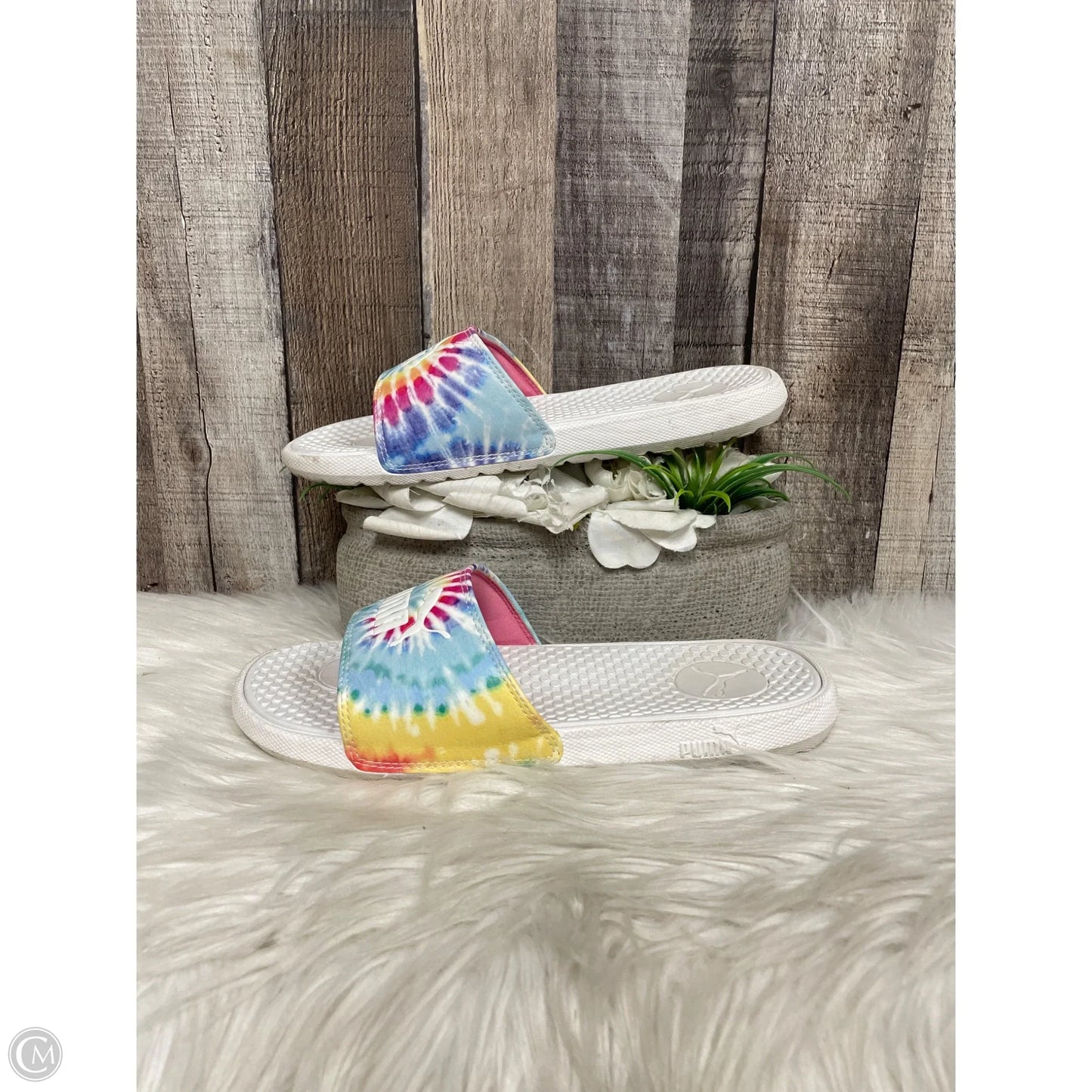 Sandals Sport By Puma In Rainbow Print, Size: 8