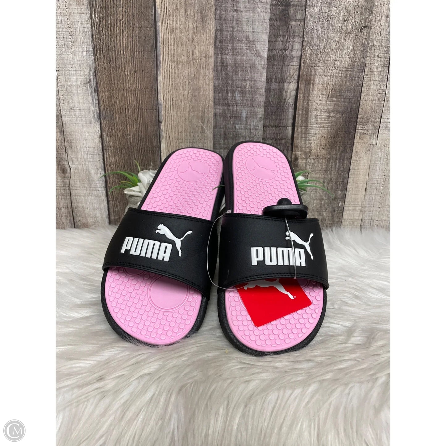 Sandals Sport By Puma In Black & Pink, Size: 8