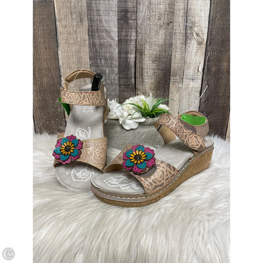 Sandals Heels Wedge By Spring Step In Multi-colored, Size: 7