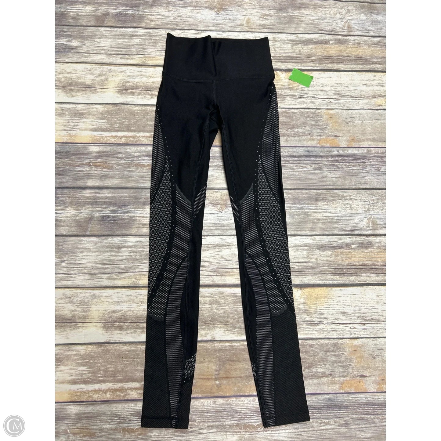 Athletic Leggings By Lululemon In Black & Green, Size: 4