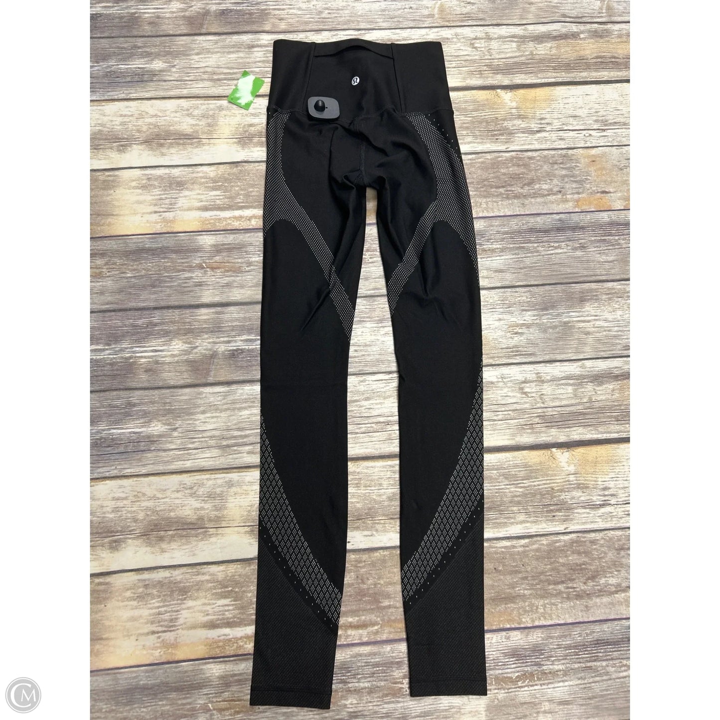 Athletic Leggings By Lululemon In Black & Green, Size: 4