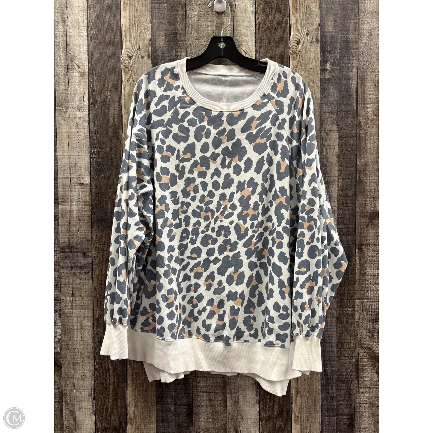 Top Long Sleeve By Cmf In Animal Print, Size: L