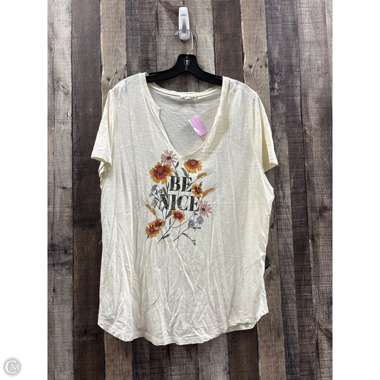 Top Short Sleeve By Maurices In Cream, Size: 1x