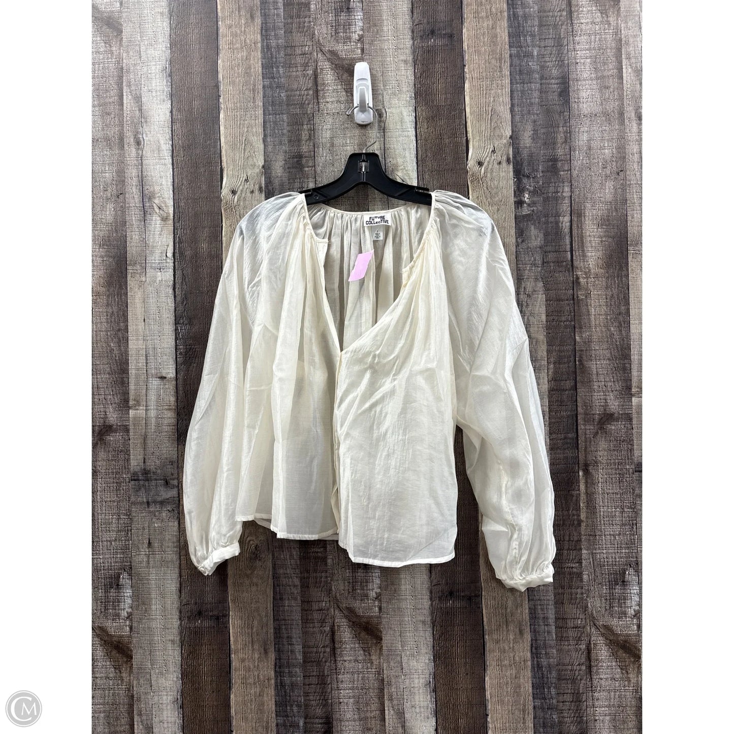 Top Long Sleeve By Future Collective In Cream, Size: S
