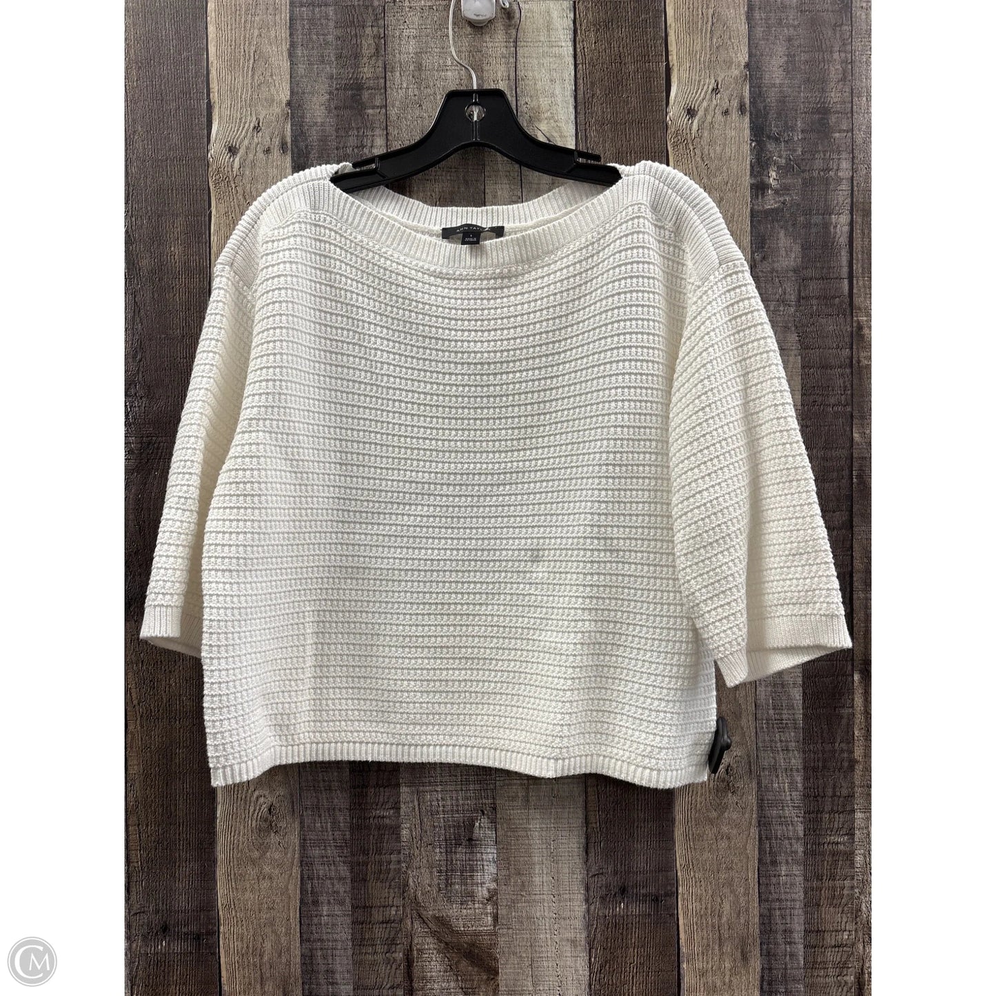Sweater Short Sleeve By Ann Taylor In White, Size: S