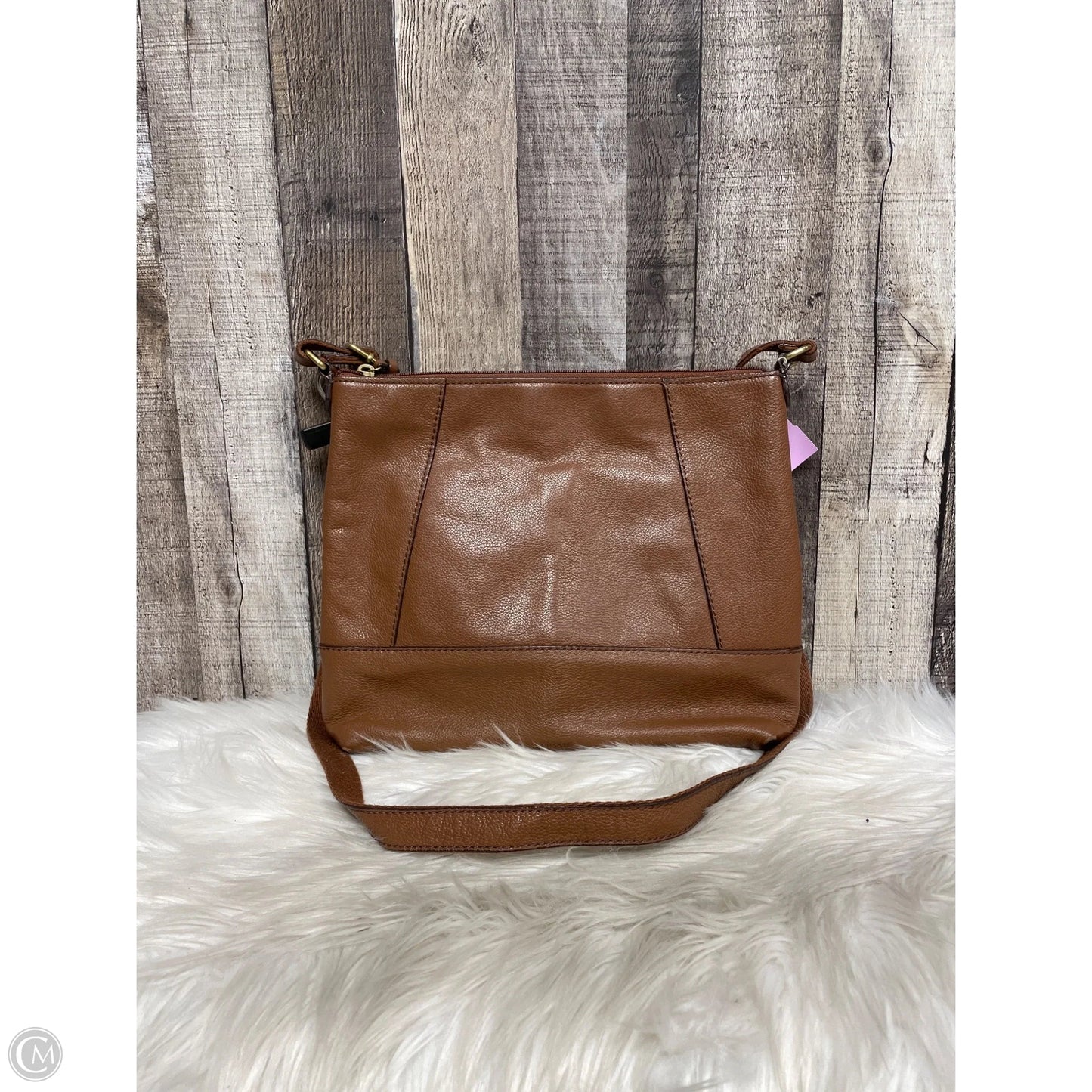 Crossbody Leather By Fossil, Size: Large