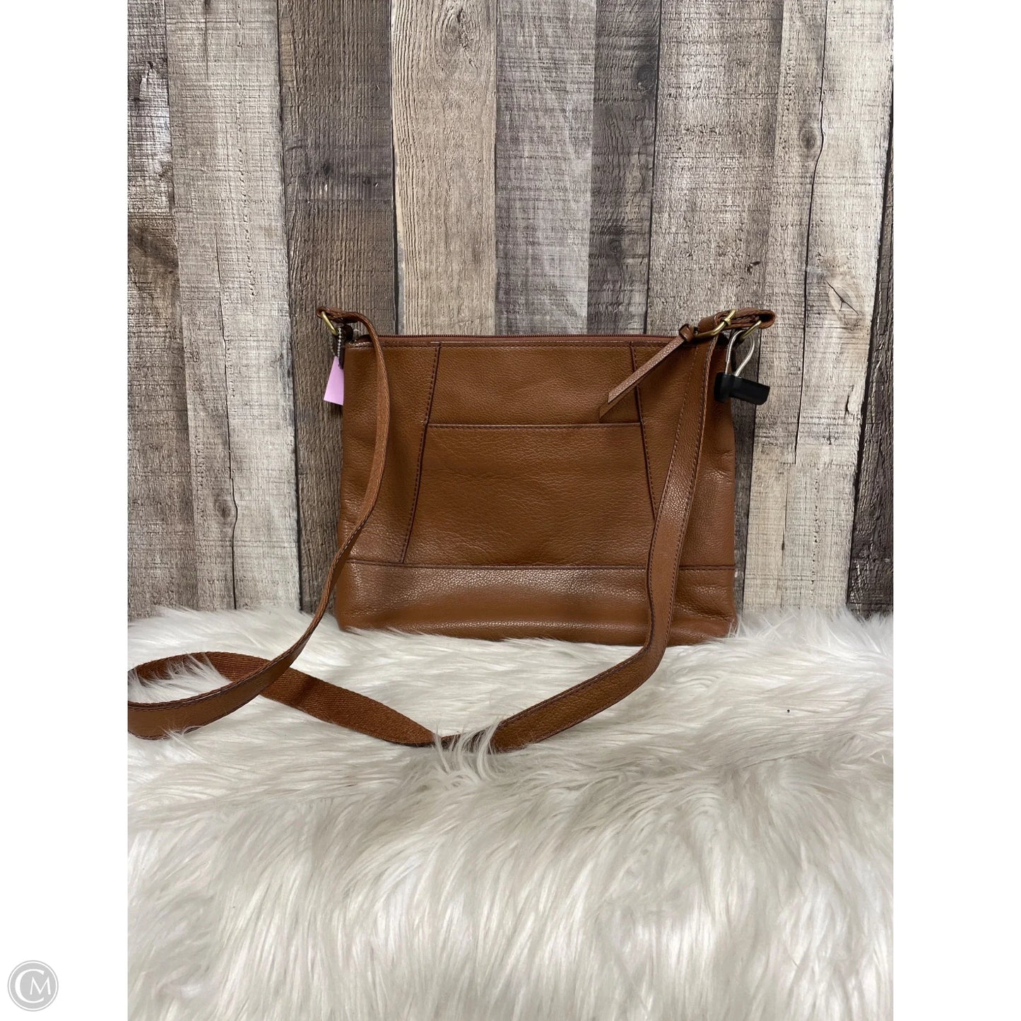 Crossbody Leather By Fossil, Size: Large
