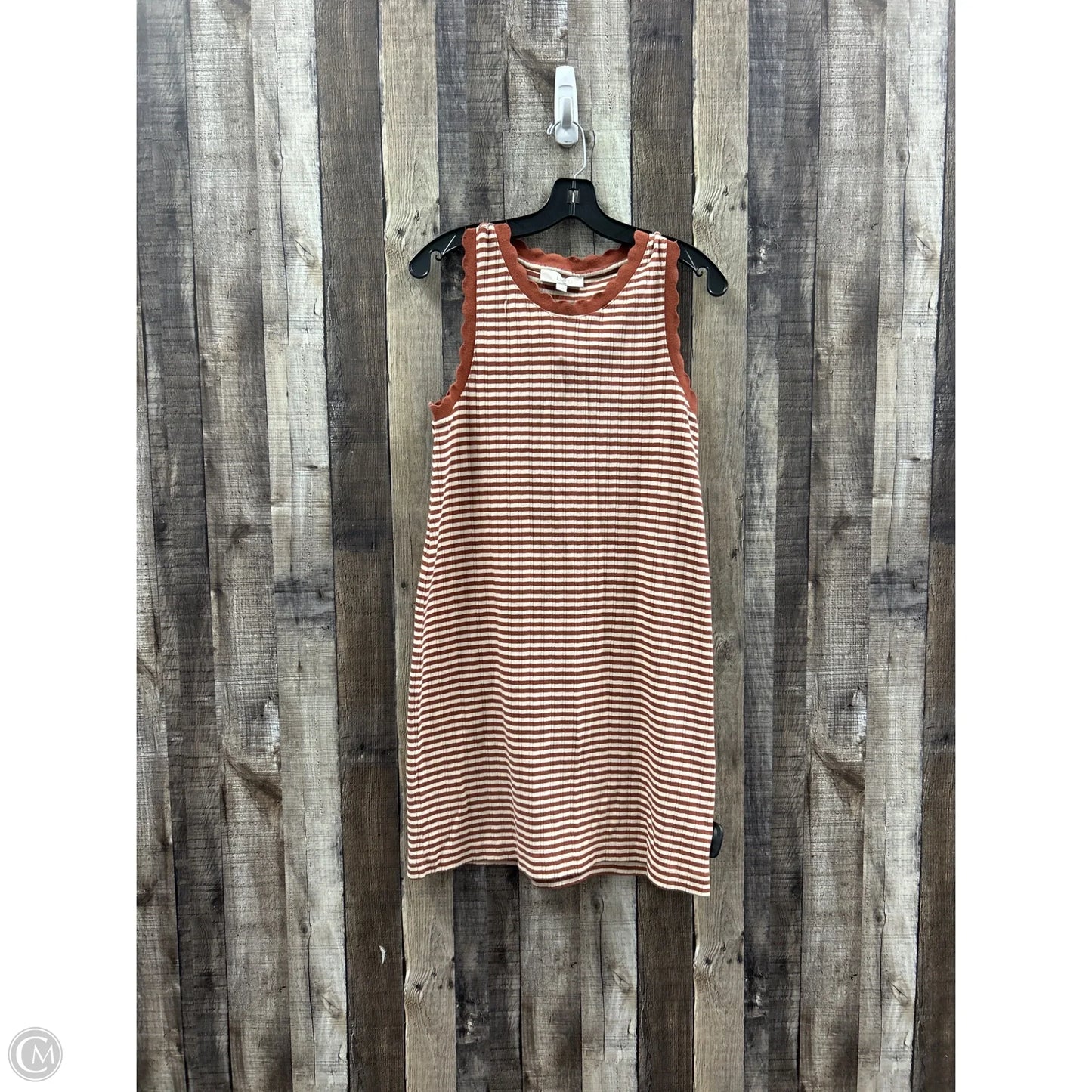 Dress Casual Midi By Loft In Striped Pattern, Size: M