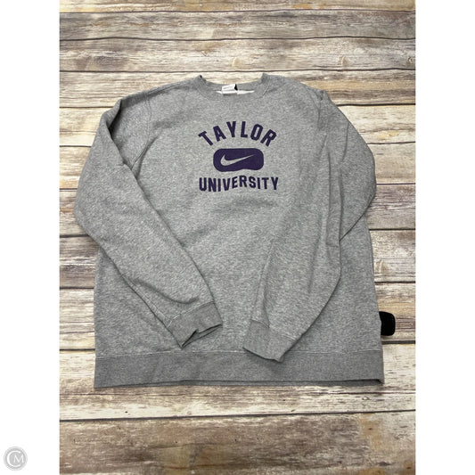 Athletic Sweatshirt Crewneck By Nike In Grey, Size: L