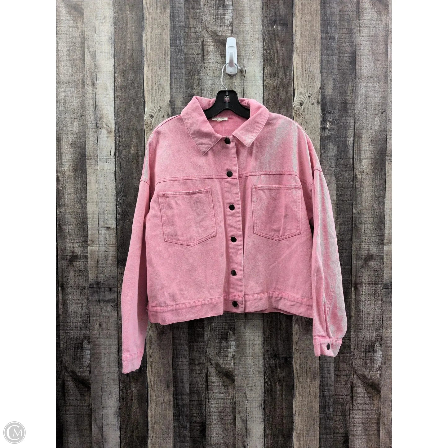 Jacket Denim By Jodifl In Pink Denim, Size: M