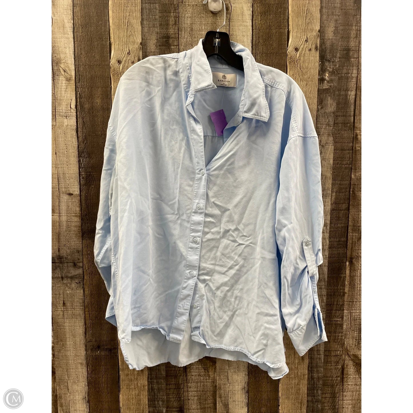 Top Long Sleeve By Babaton In Blue, Size: M