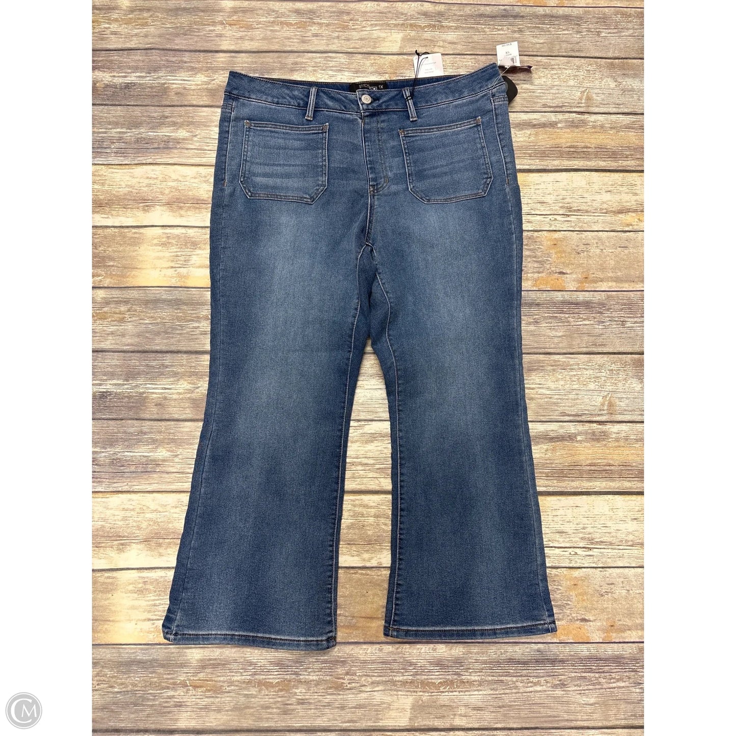 Jeans Boot Cut By Stitch Star In Blue Denim, Size: 1x