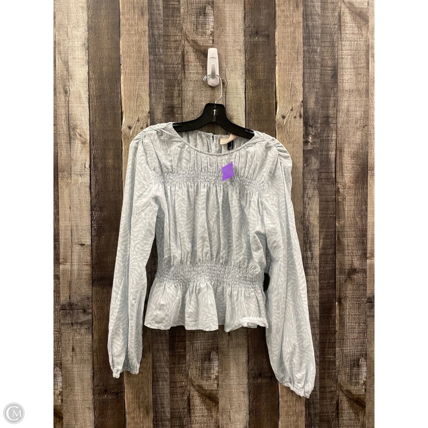 Top Long Sleeve By Universal Thread In Blue & White, Size: S