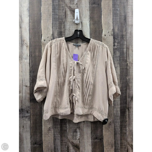 Top Short Sleeve By Adrianna Papell In Tan, Size: M