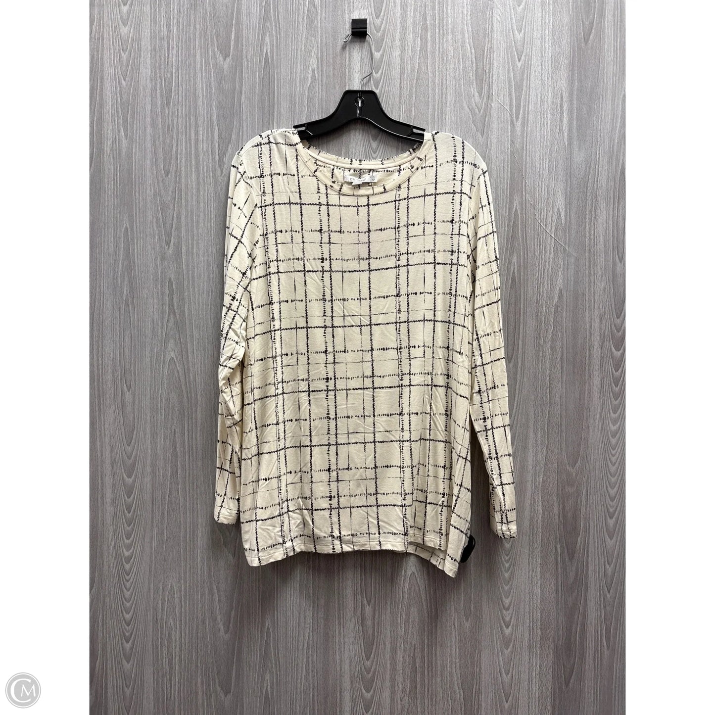 Top Long Sleeve By Chicos In Plaid Pattern, Size: Xl