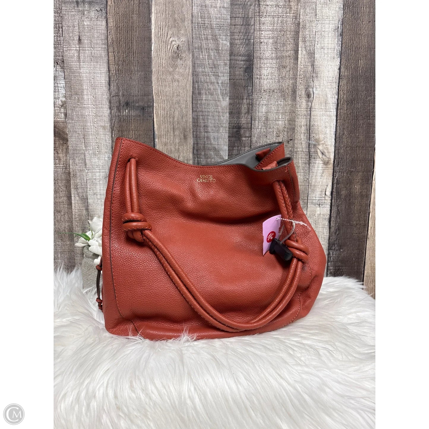 Handbag Leather By Vince Camuto, Size: Large