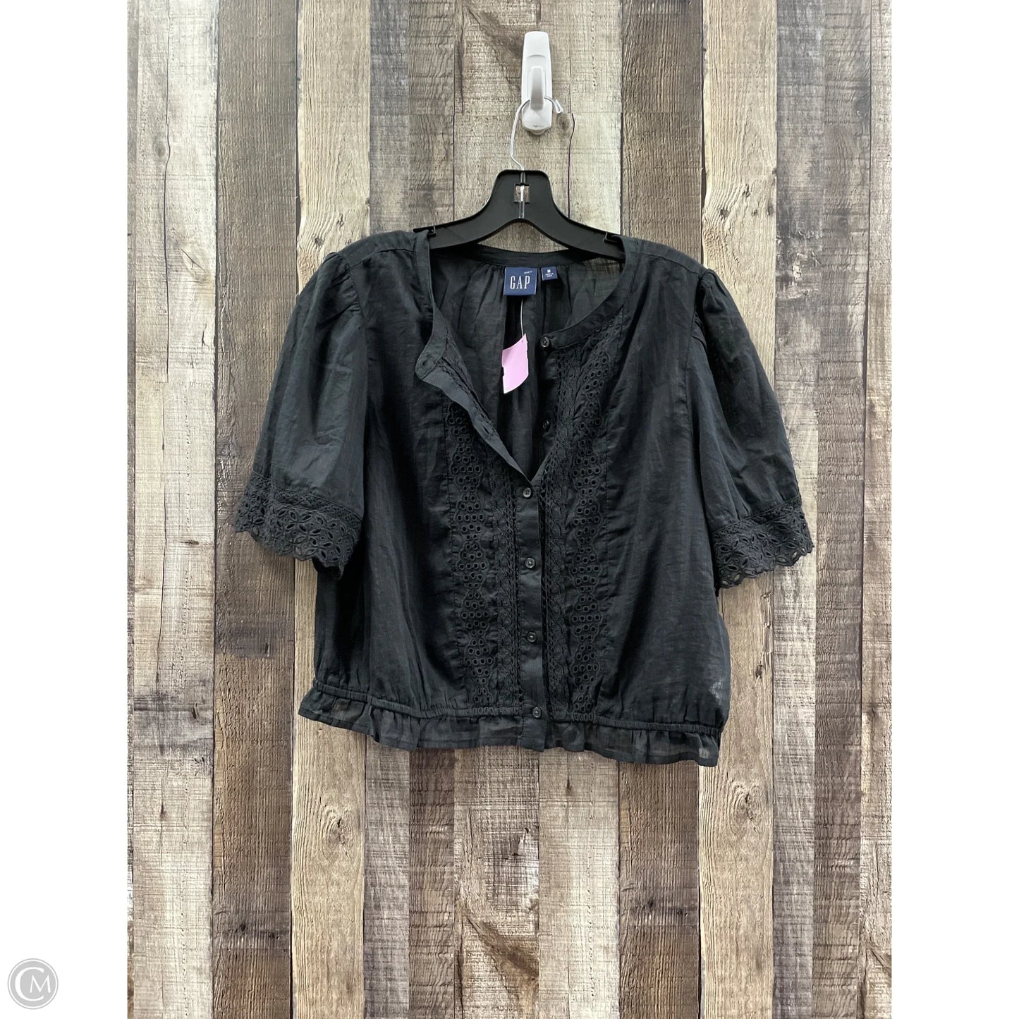 Top Short Sleeve By Gap In Black, Size: M