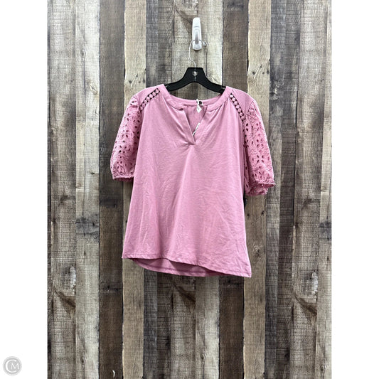 Top Short Sleeve By Emily Daniels In Mauve, Size: M