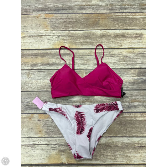 Swimsuit 2pc By Shein In Pink & White, Size: L