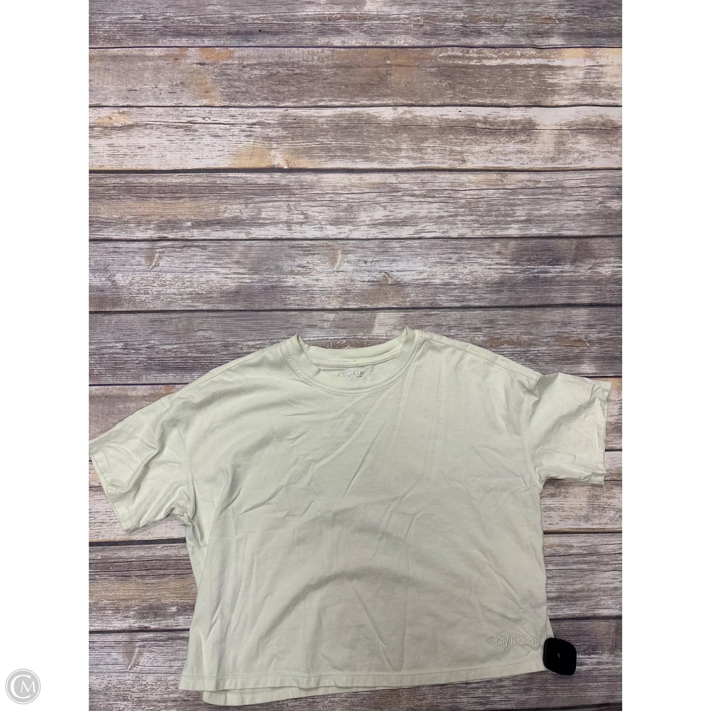 Athletic Top Short Sleeve By Calvin Klein Performance In Yellow, Size: M