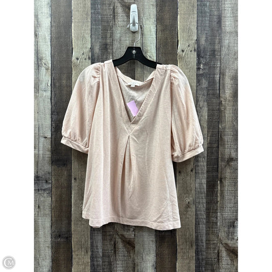Top Short Sleeve By Loft In Pink, Size: Xl