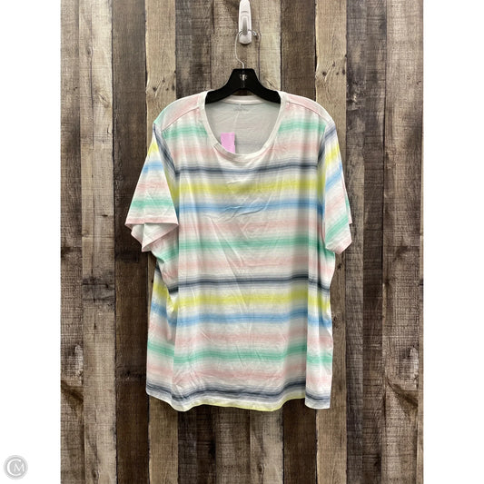 Top Short Sleeve Basic By Lands End In Striped Pattern, Size: 3x