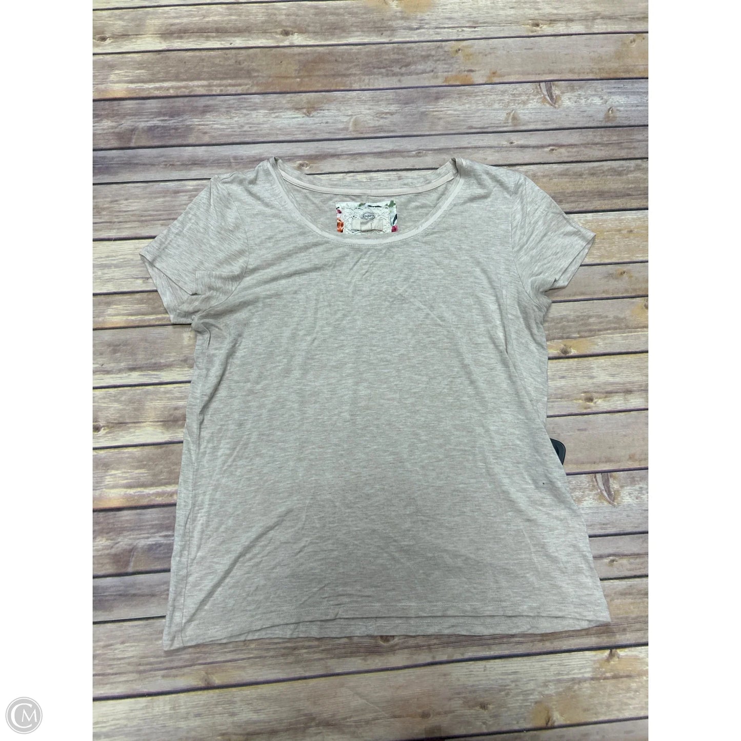 Top Short Sleeve By Cupio In Beige, Size: L