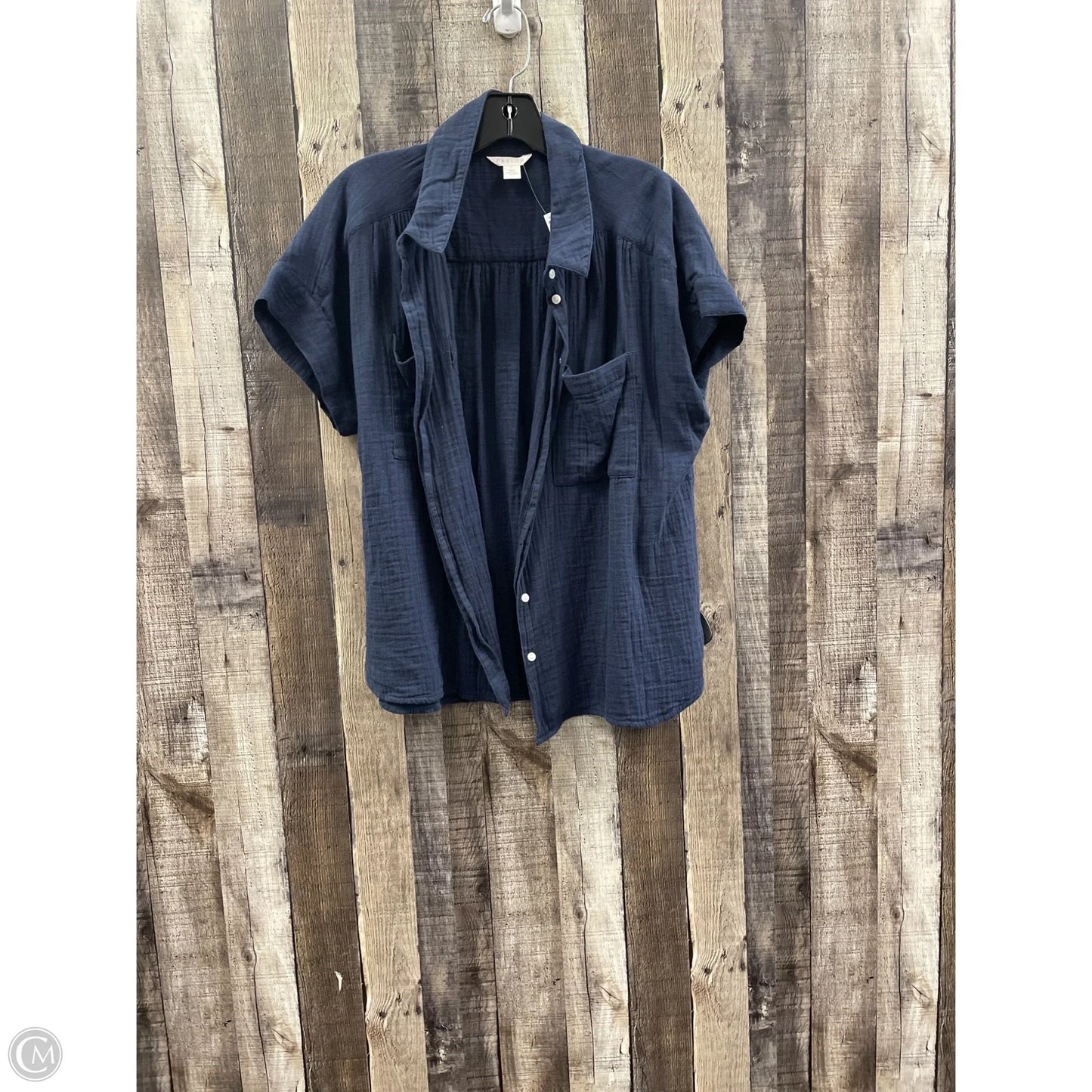Top Short Sleeve By Caslon In Navy, Size: L