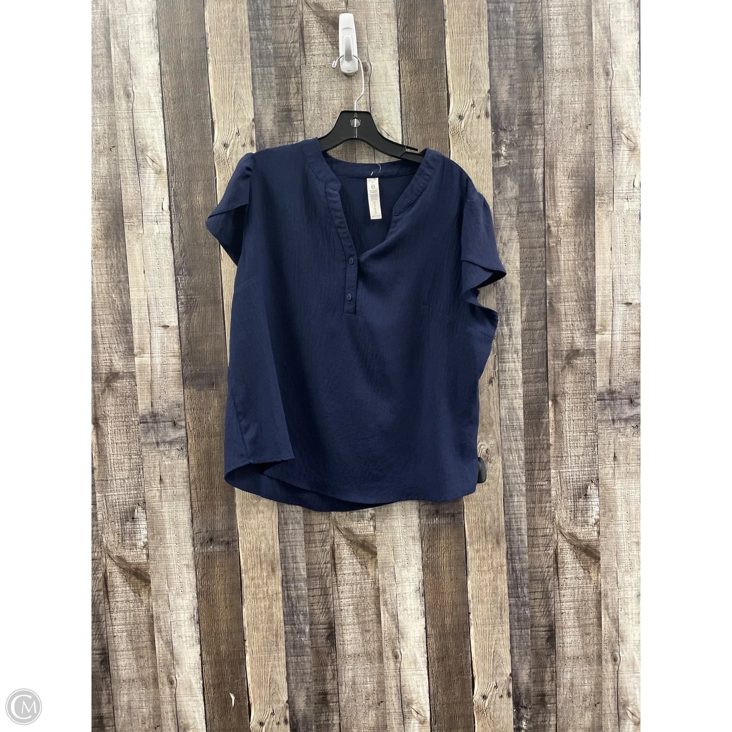 Top Short Sleeve By Cme In Navy, Size: Xl