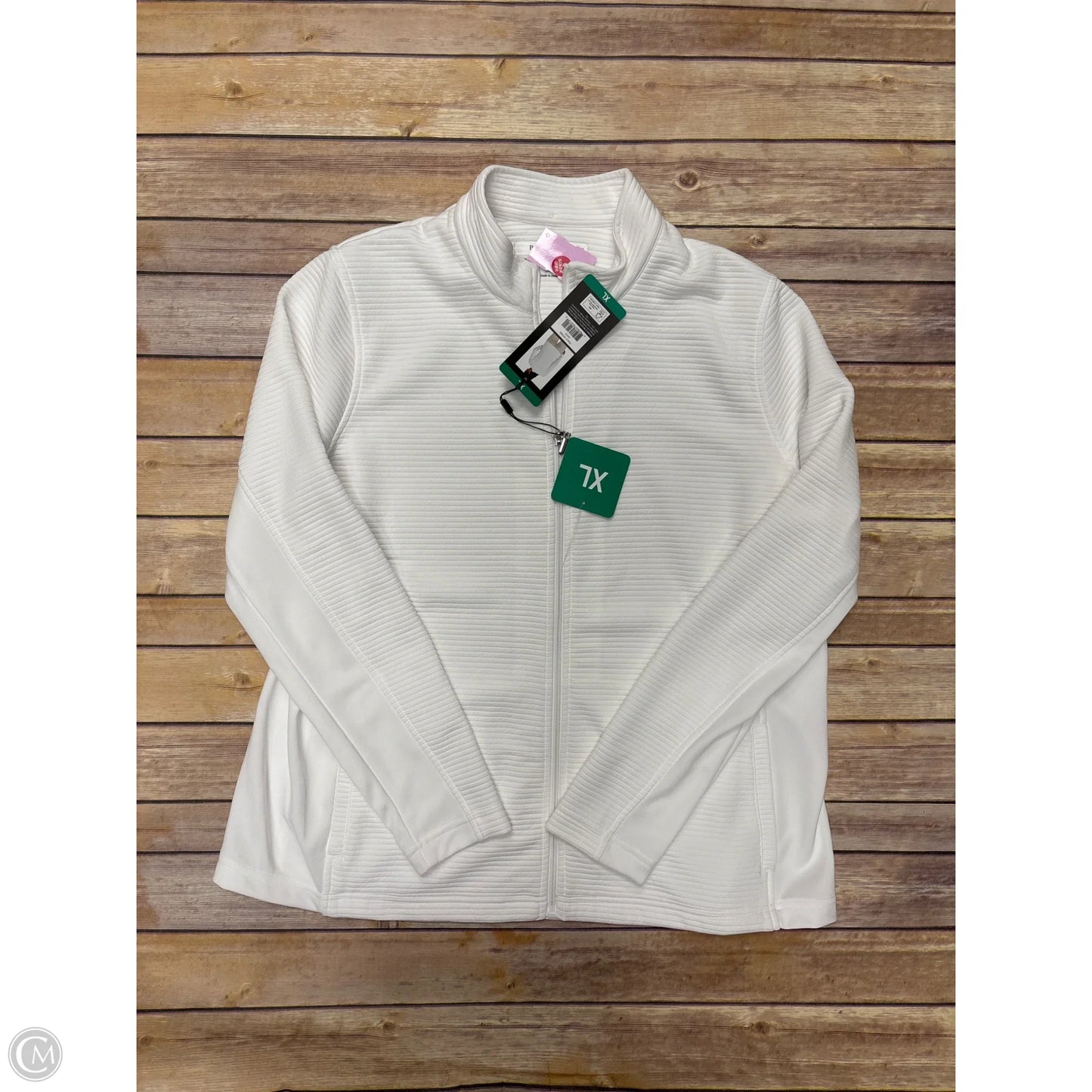 Athletic Jacket By Pebble Beach In White, Size: Xl