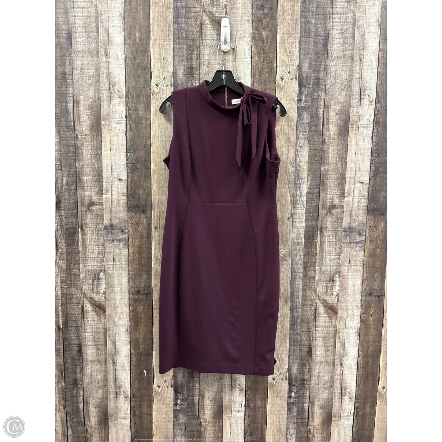 Dress Casual Midi By Calvin Klein In Maroon, Size: M