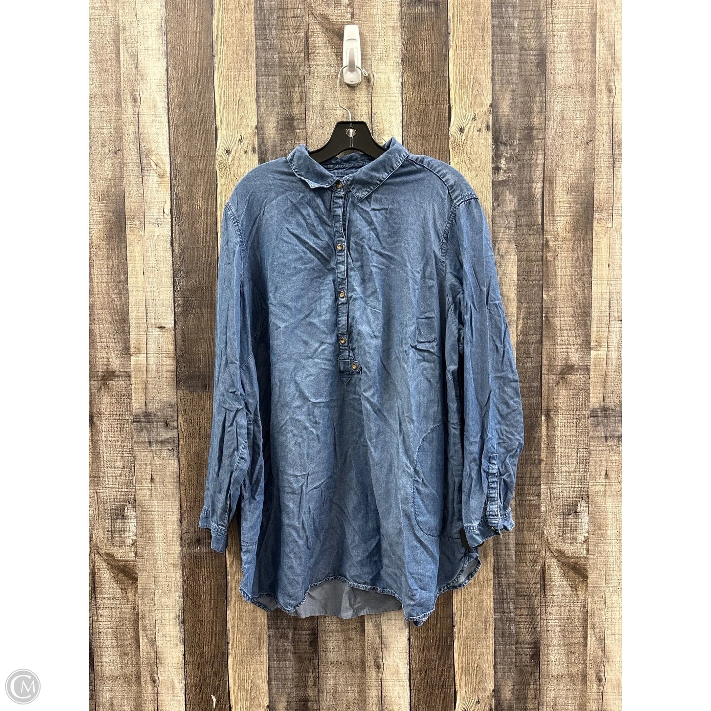 Top Long Sleeve By J. Jill In Blue Denim, Size: 2x