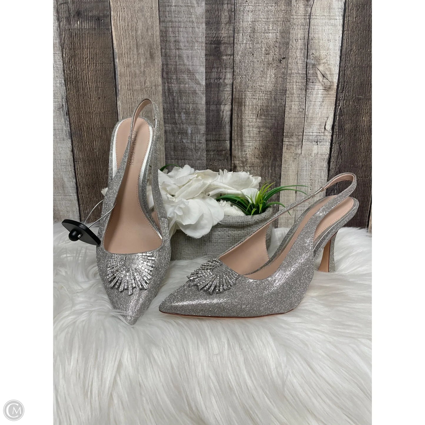 Shoes Heels Kitten By Cme In Silver, Size: 10