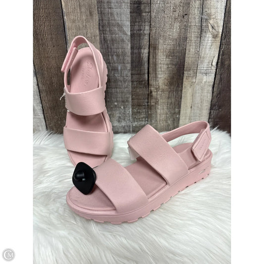 Sandals Heels Wedge By Skechers In Pink, Size: 10
