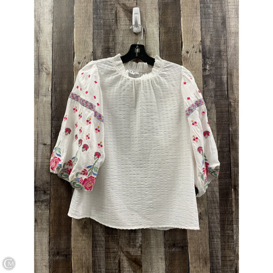 Top 3/4 Sleeve By Thml In White, Size: S